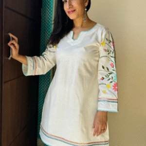 Crimson Blooms: Indo-western Co-ord set