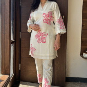 Daisies on pink indo western Co-ord set